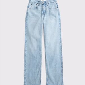 Abercrombie & Fitch Light Blue High-Rise Straight Jeans